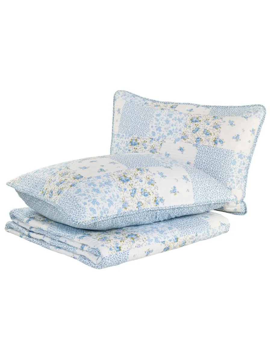 Комплект постельного белья Kenna Cotton, двусторонний, 3 предмета, размер Full/Queen Laura Ashley — изображение 4 из 8, синий