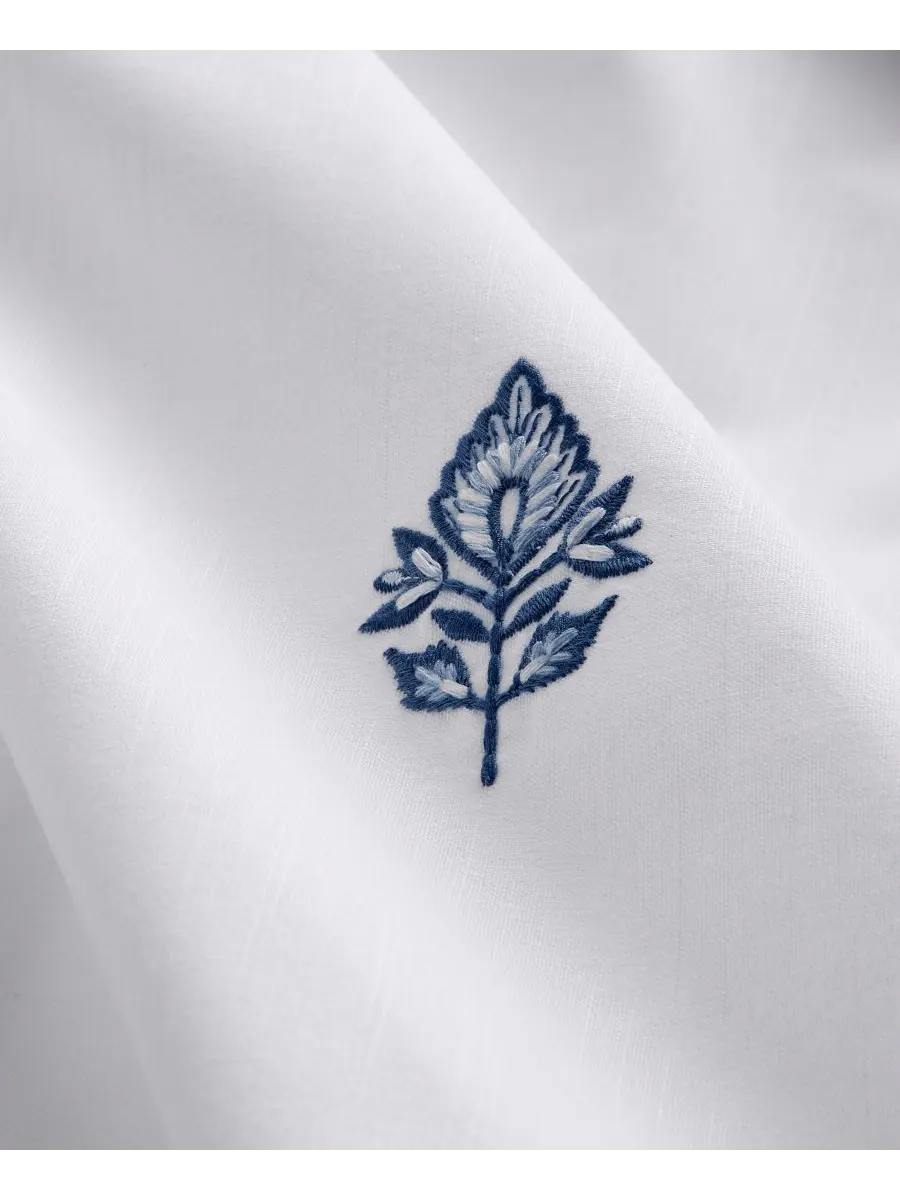 Комплект постельного белья Irving Embroidery из 3 предметов, размер King Charter Club — изображение 5 из 10, белый