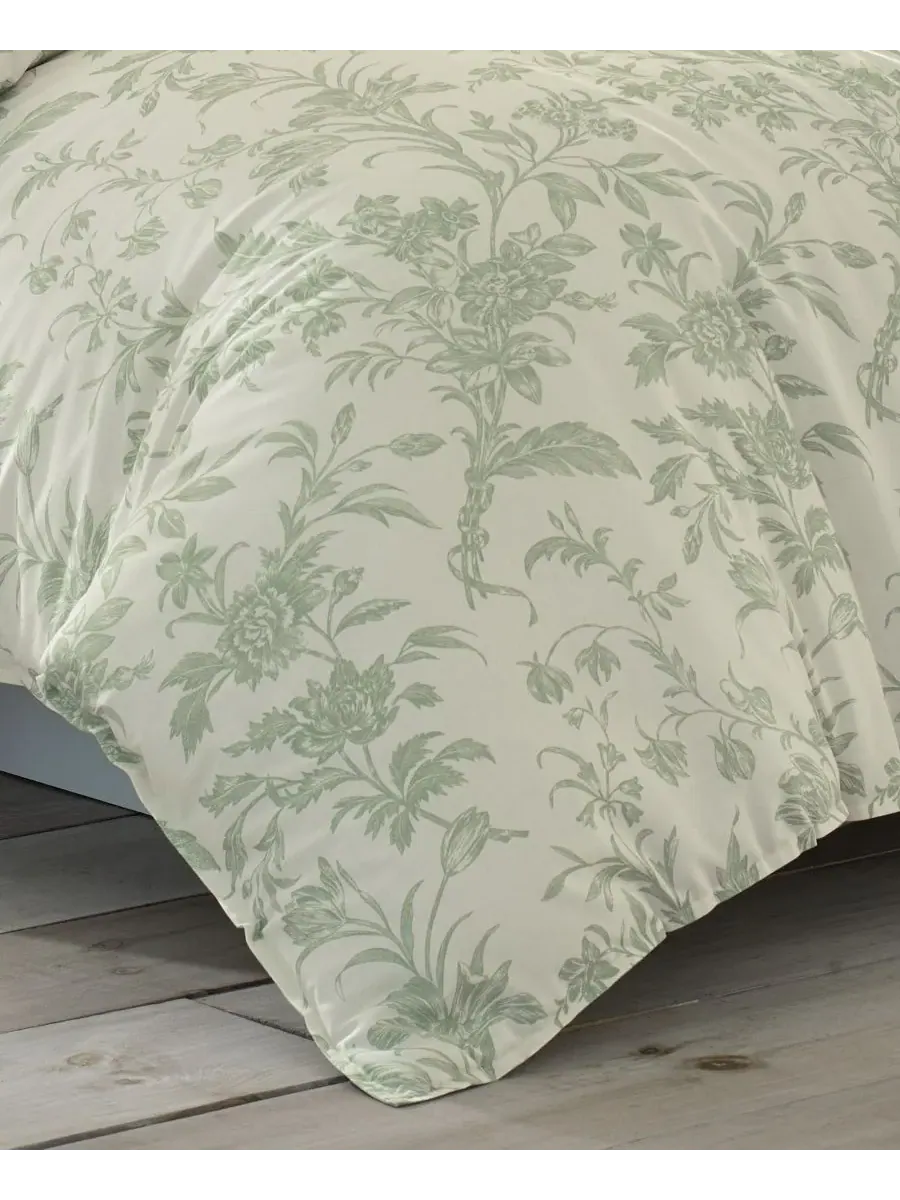 Комплект постельного белья Natalie из 7 предметов, размер King Laura Ashley, шалфейный — изображение 7 из 10