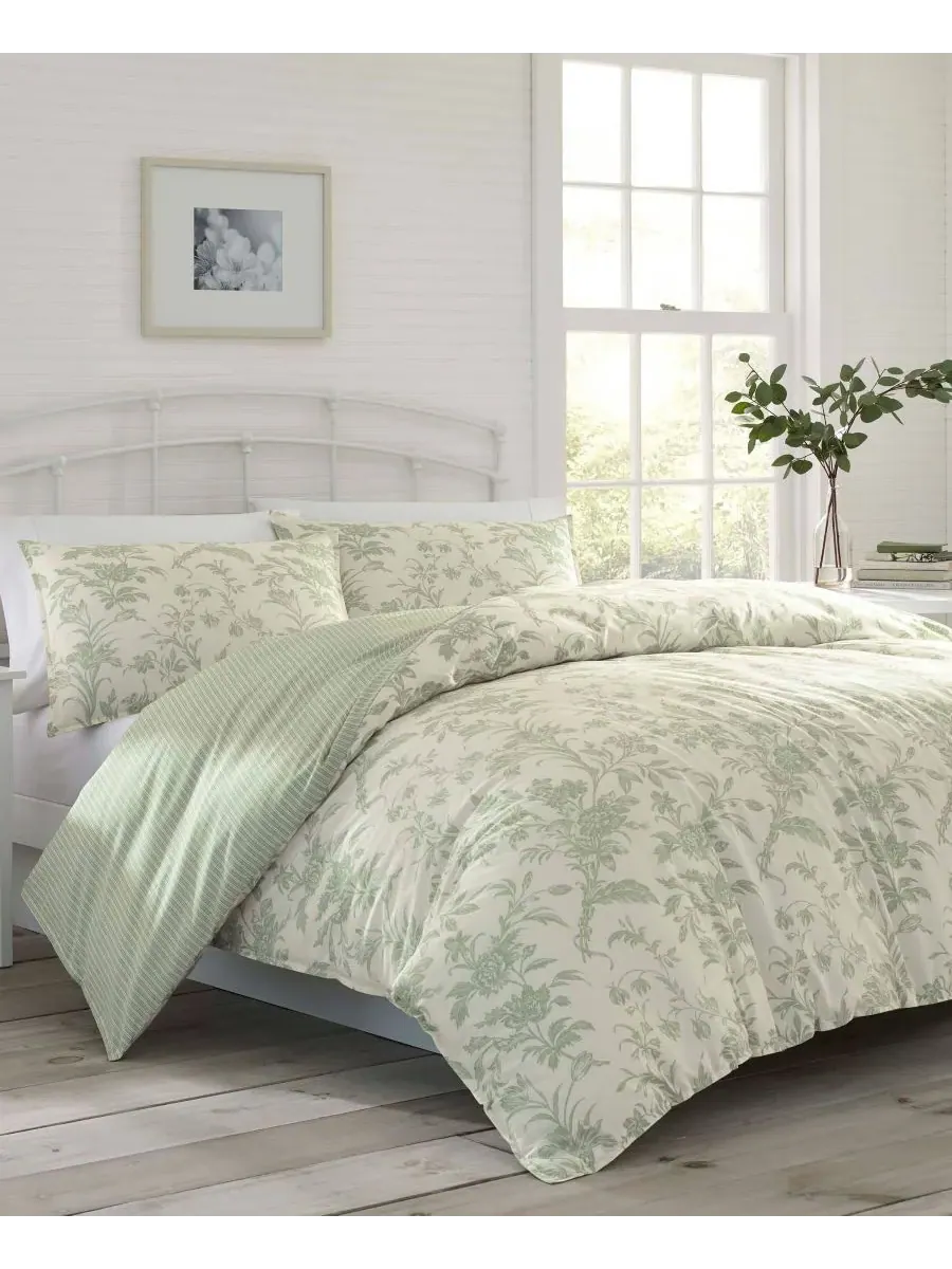 Комплект постельного белья Natalie из 7 предметов, размер King Laura Ashley, шалфейный — изображение 10 из 10
