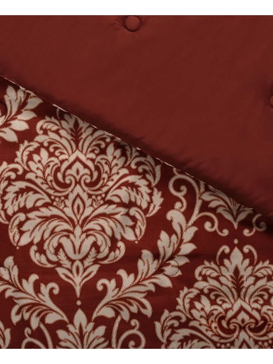 Комплект постельного белья Lazia Damask из 3 предметов, размер Full/Queen Royal Court — изображение 2 из 4, красный
