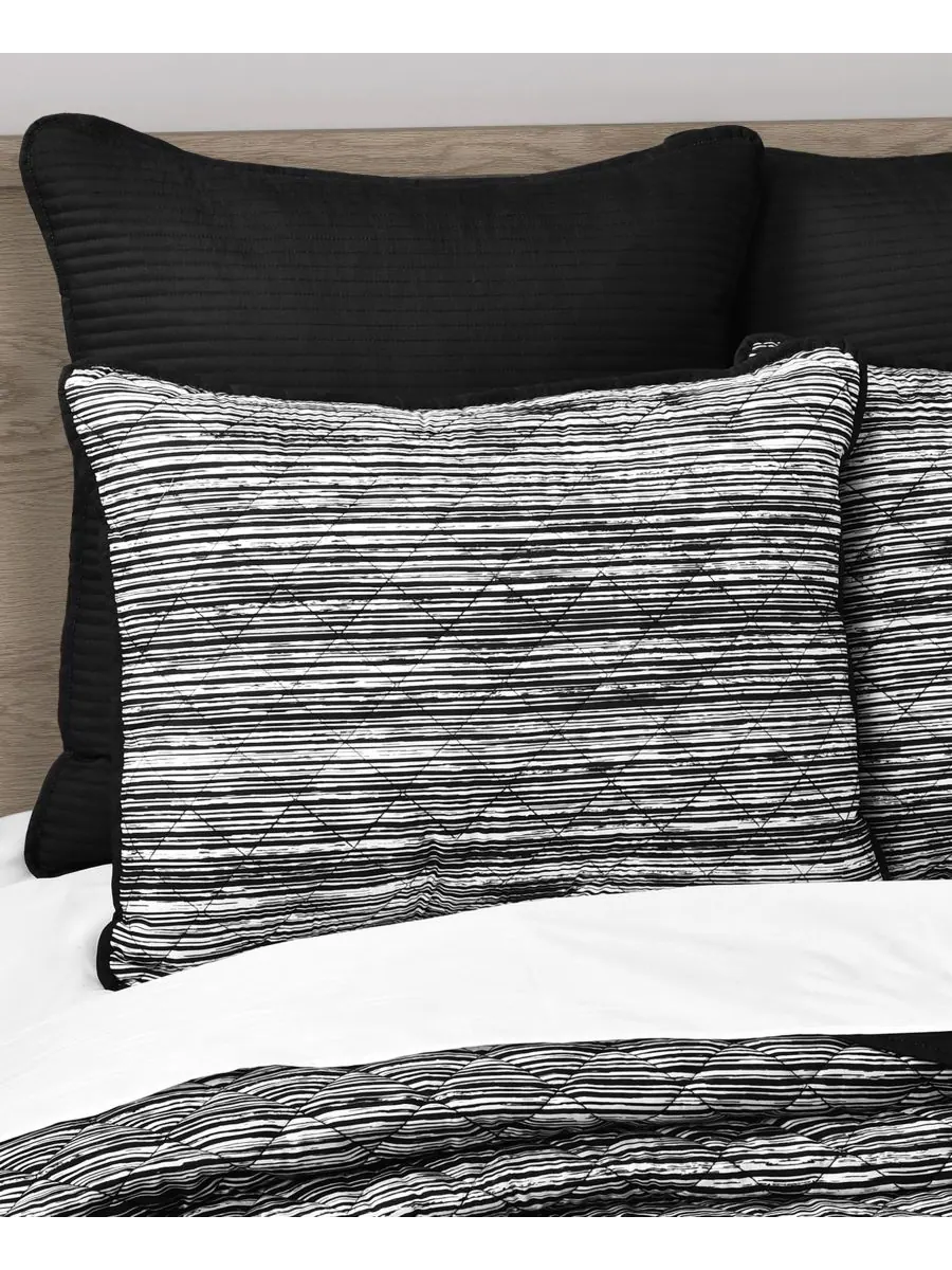 Комплект постельного белья Dalton Sleek Stripe из 2 предметов, размер Twin/Twin XL Royal Court — изображение 5 из 6, черный