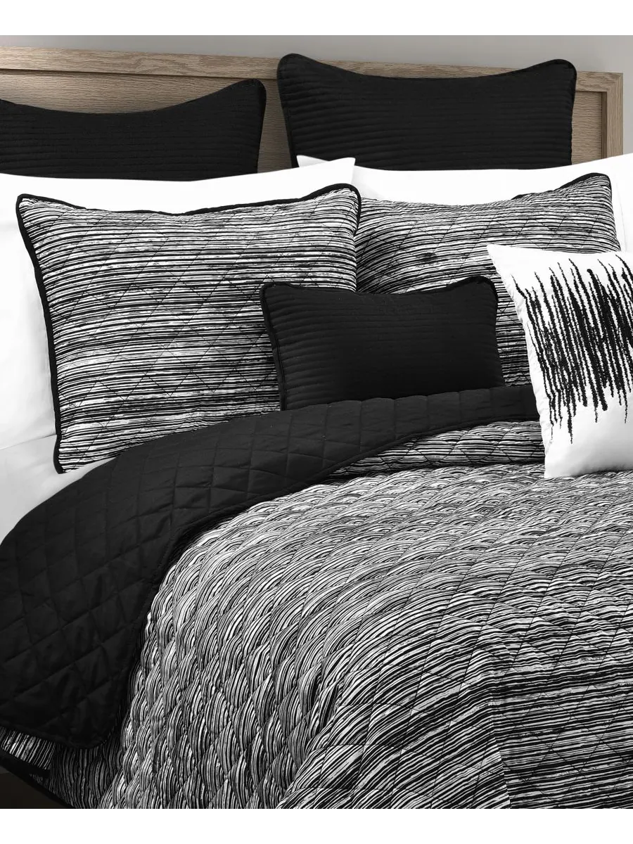 Комплект постельного белья Dalton Sleek Stripe из 2 предметов, размер Twin/Twin XL Royal Court — изображение 6 из 6, черный