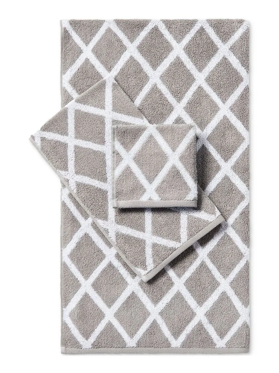 Банное полотенце Sanders Diamond из хлопка, 76,6 см x 137 см Lauren Ralph Lauren — изображение 2 из 4, серый