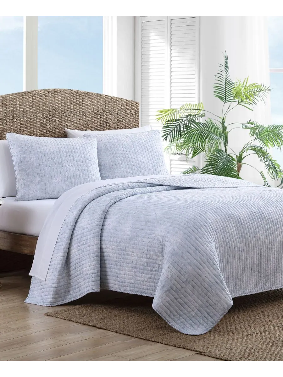 Двусторонний комплект постельного белья Makena из 2 предметов, размер Twin Tommy Bahama Home — изображение 1 из 7, синий