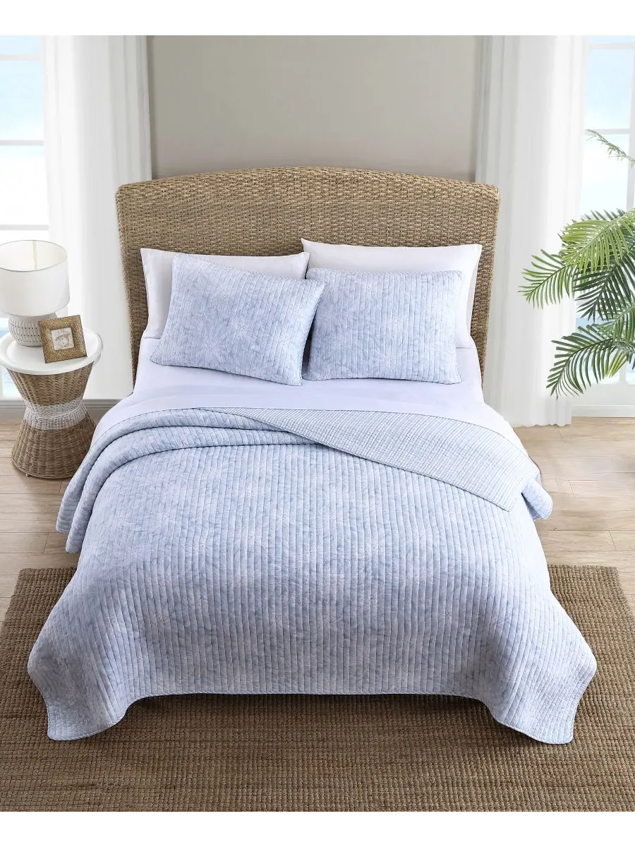 Двусторонний комплект постельного белья Makena из 2 предметов, размер Twin Tommy Bahama Home — изображение 7 из 7, синий