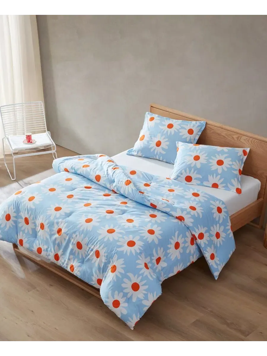 Комплект постельного белья Marimekko Rakastaa Ei Rakasta — изображение 3 из 7, светлый синий