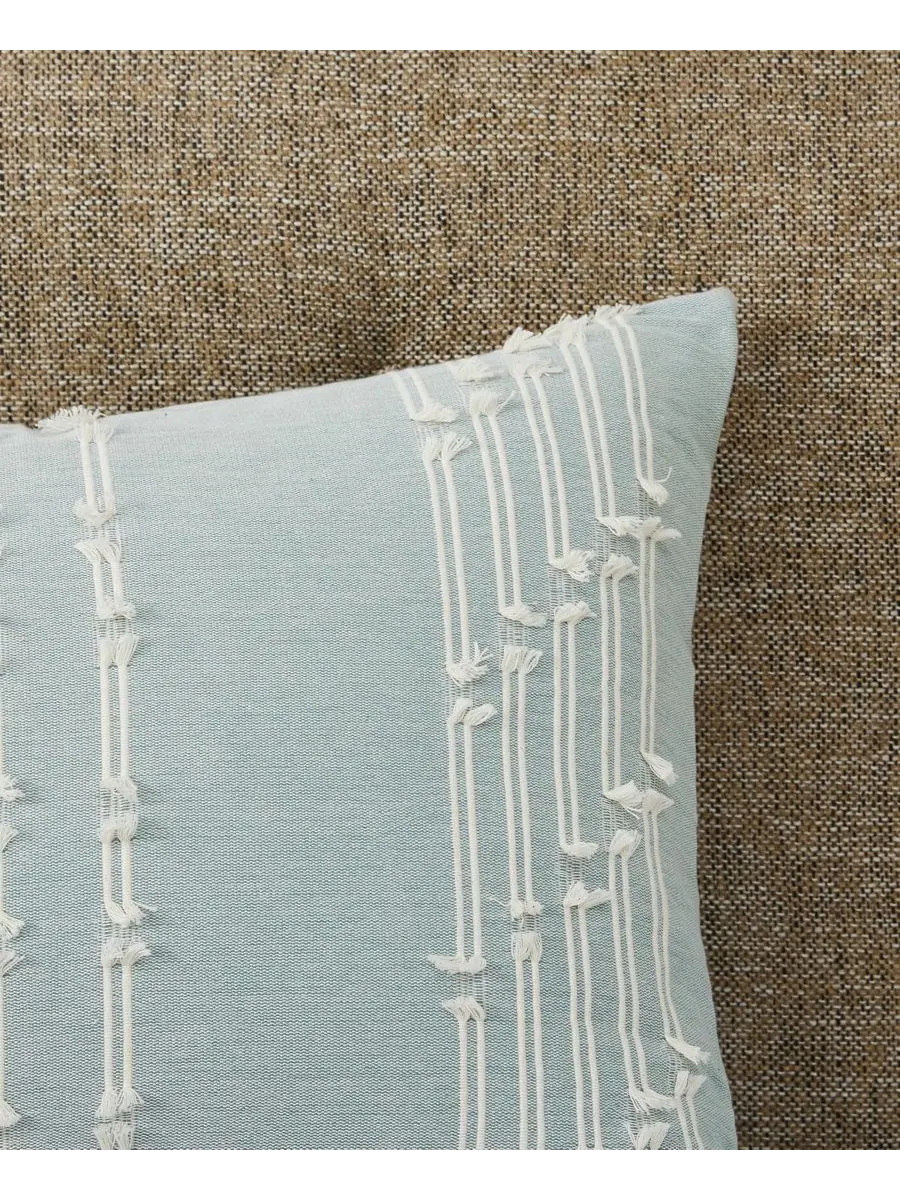 Комплект постельного белья Kara Jacquard из 3 предметов, размер King/California King Ink+Ivy — изображение 6 из 9, голубой