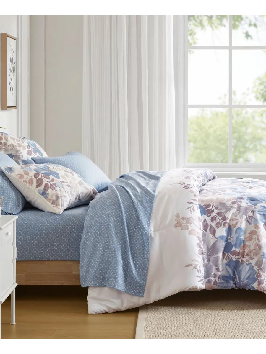 Комплект постельного белья Luna Floral, 7 предметов, размер California King Madison Park Essentials — изображение 4 из 10