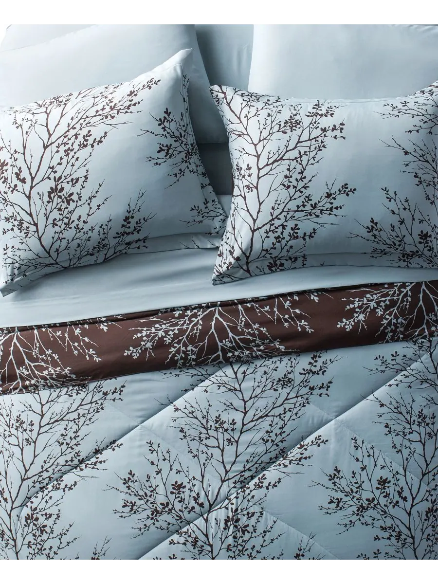 Комплект постельного белья Leaf из 8 предметов, размер King VCNY Home — изображение 2 из 10, синий