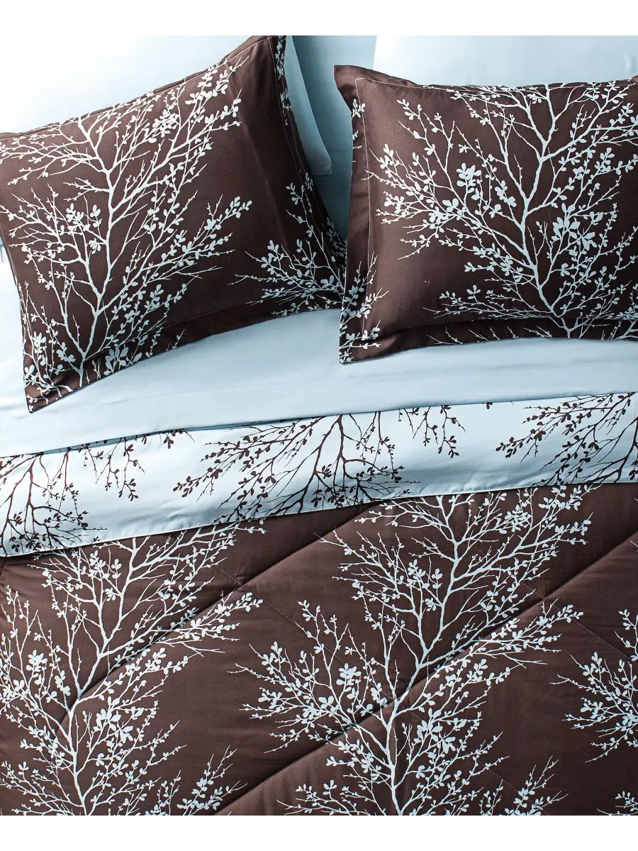 Комплект постельного белья Leaf из 8 предметов, размер King VCNY Home — изображение 10 из 10, синий