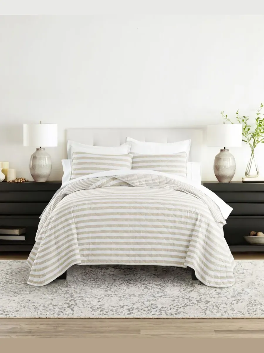 Классический полосатый двусторонний комплект из 2 предметов, размер Twin/Twin XL Ienjoy Home — изображение 1 из 10