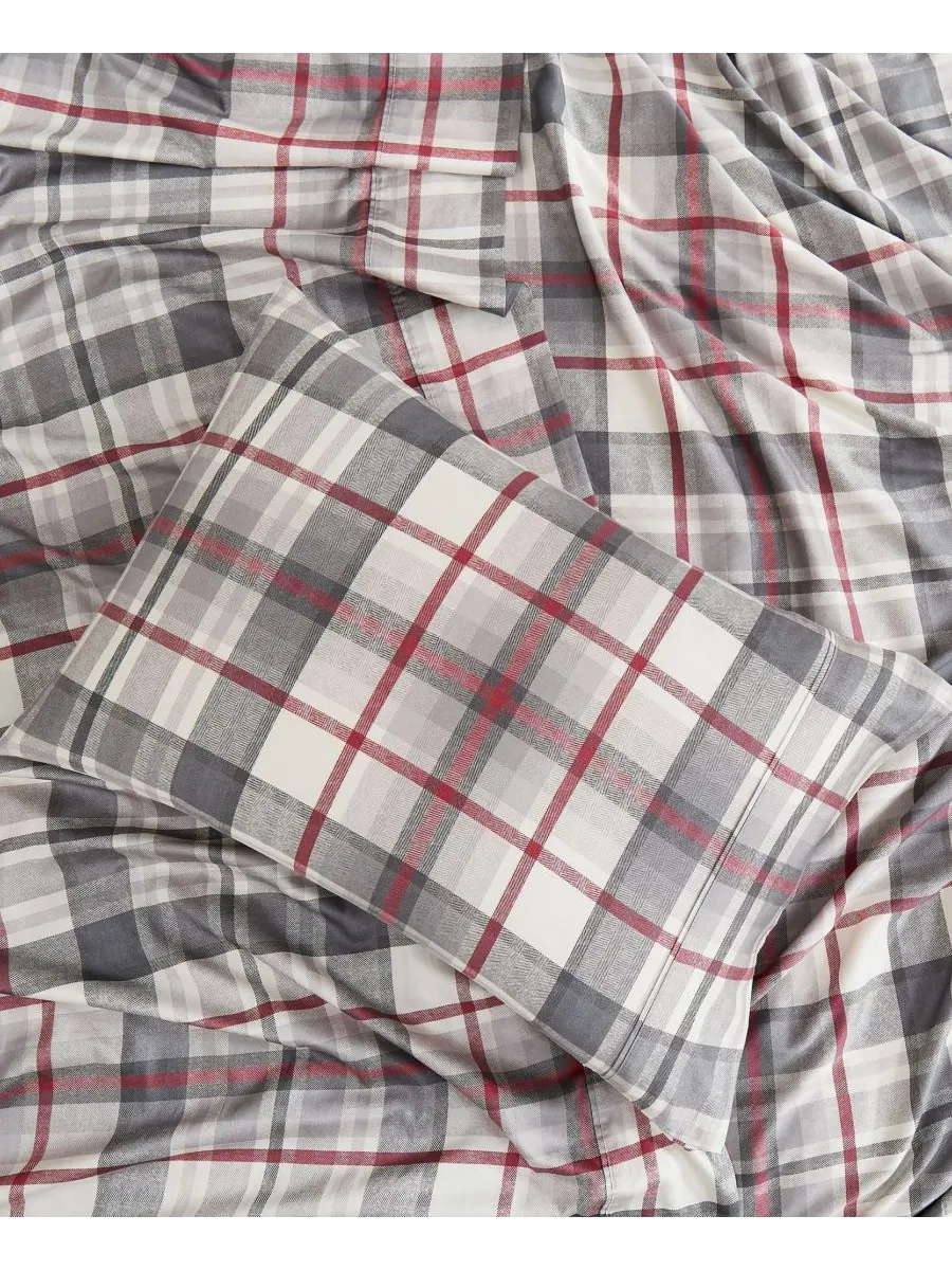 Комплект постельного белья Highland Plaid с очень глубокими карманами, плотность ткани 300 нитей, 4 — изображение 2 из 3
