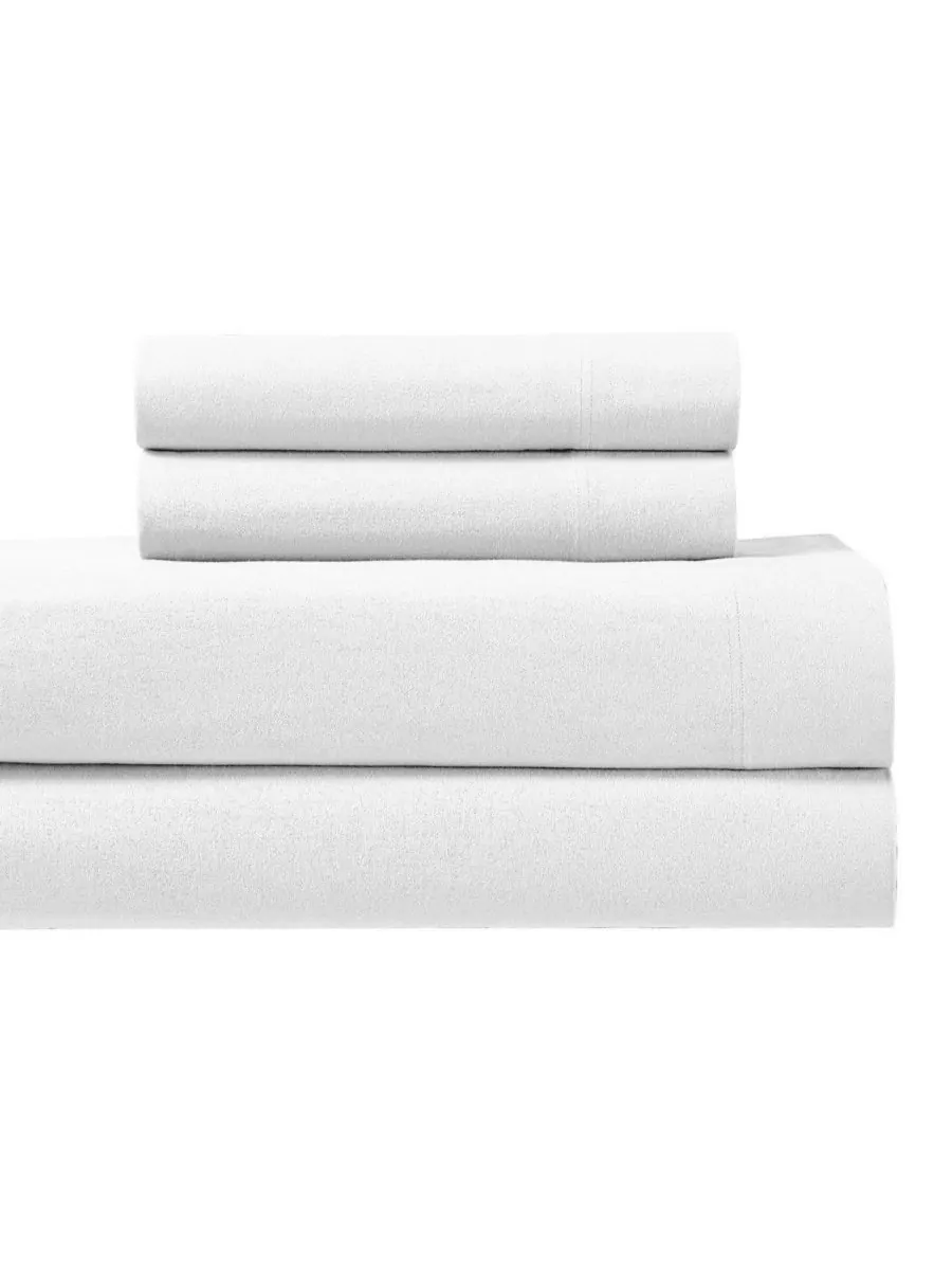 Комплект из 4 простыней из плотной фланели, размер full. Egyptian Linens — изображение 1 из 2, белый