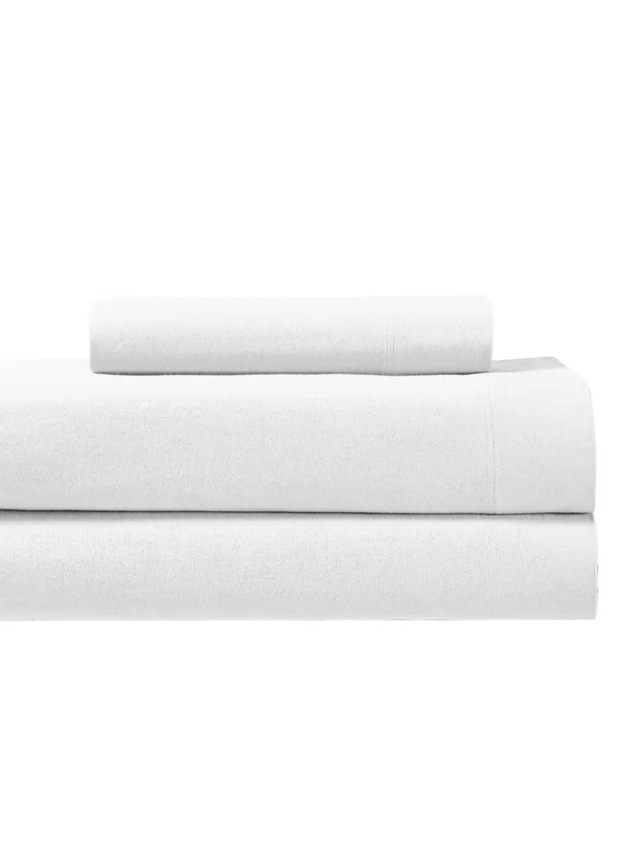 Комплект из 4 простыней из плотной фланели, размер full. Egyptian Linens — изображение 2 из 2, белый