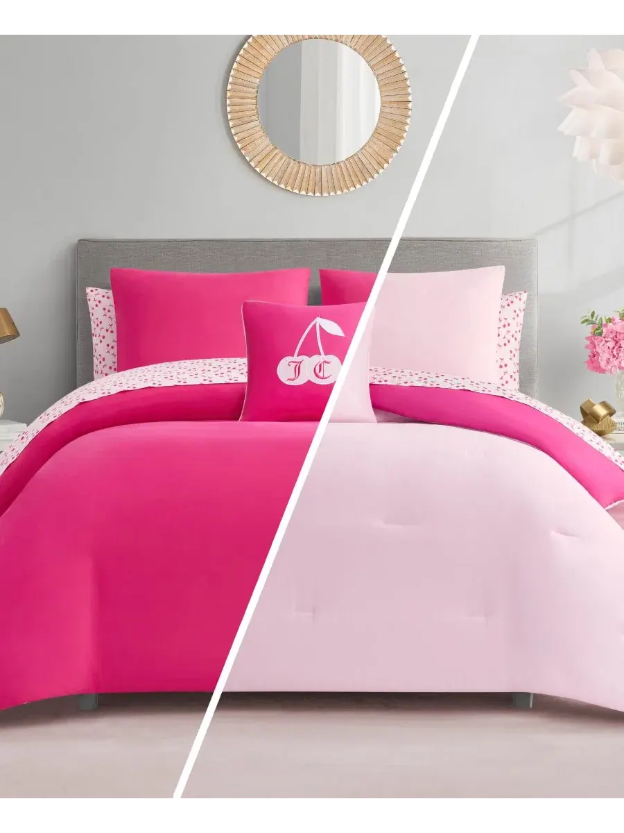 Комплект постельного белья Juicy Couture Reversible 8-Pc Bed in a Bag — изображение 1 из 13, светлый розовый