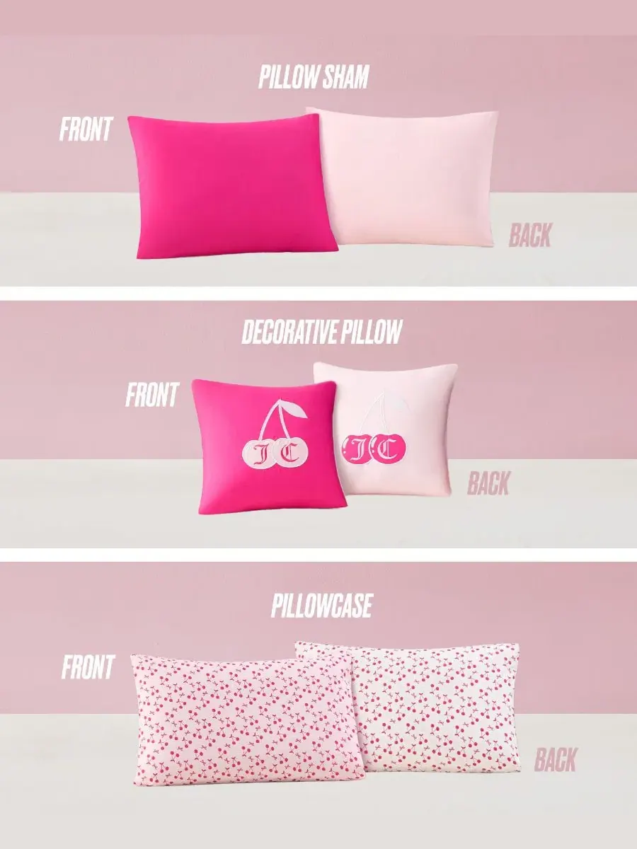 Комплект постельного белья Juicy Couture Reversible 8-Pc Bed in a Bag — изображение 6 из 13, светлый розовый