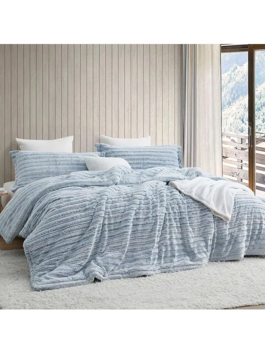 Комплект стеганого одеяла с плюшем, Oversized Comforter Set Coma Inducer — изображение 1 из 6, темно-синий