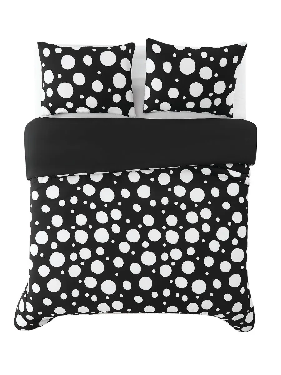 Комплект постельного белья sophia dot, 2 предмета, размер twin/twin xl Truly Soft — изображение 4 из 5, черный/белый