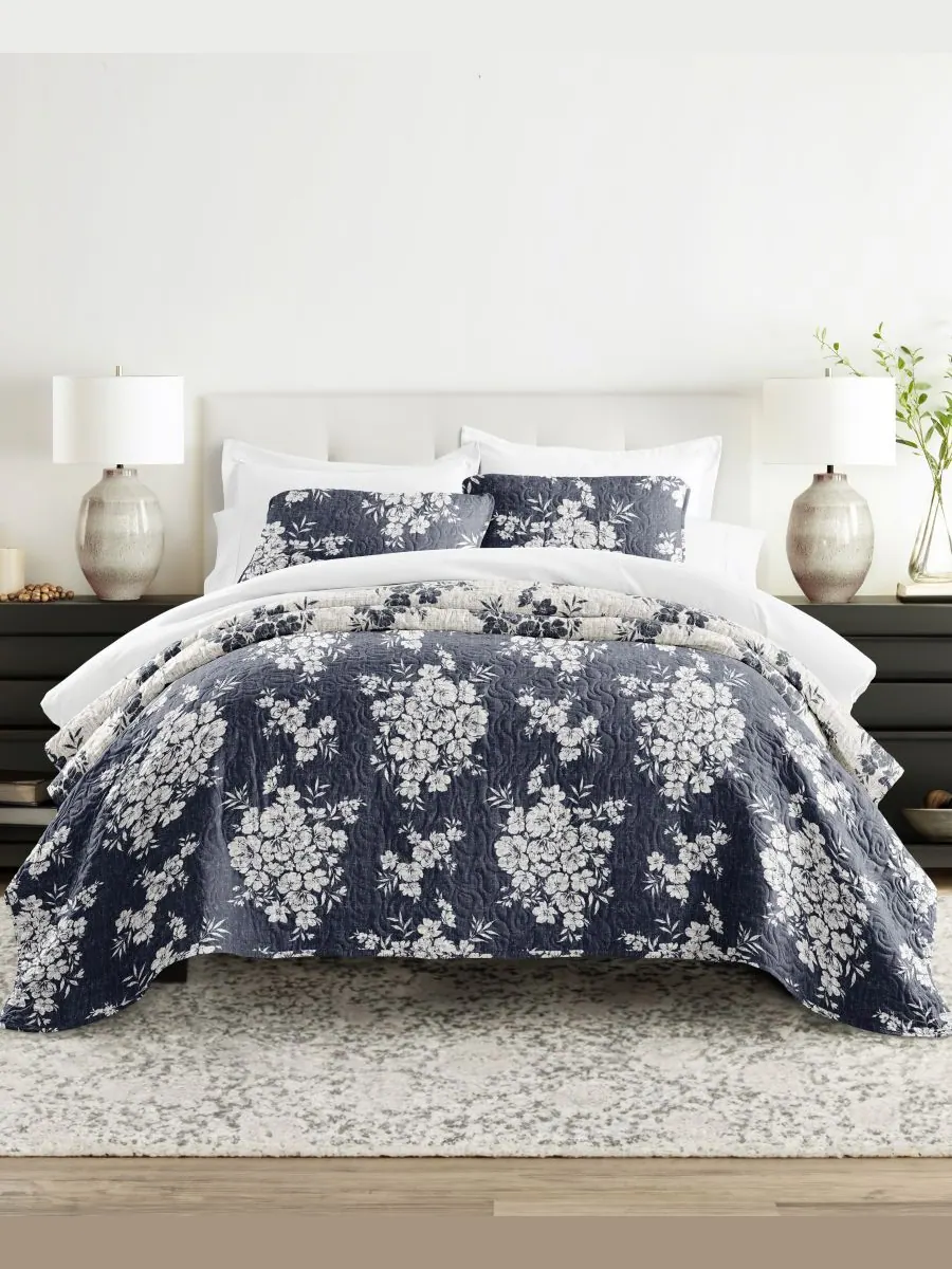 Двусторонний комплект постельного белья Distressed Bouquet из 3 предметов, размер King/California