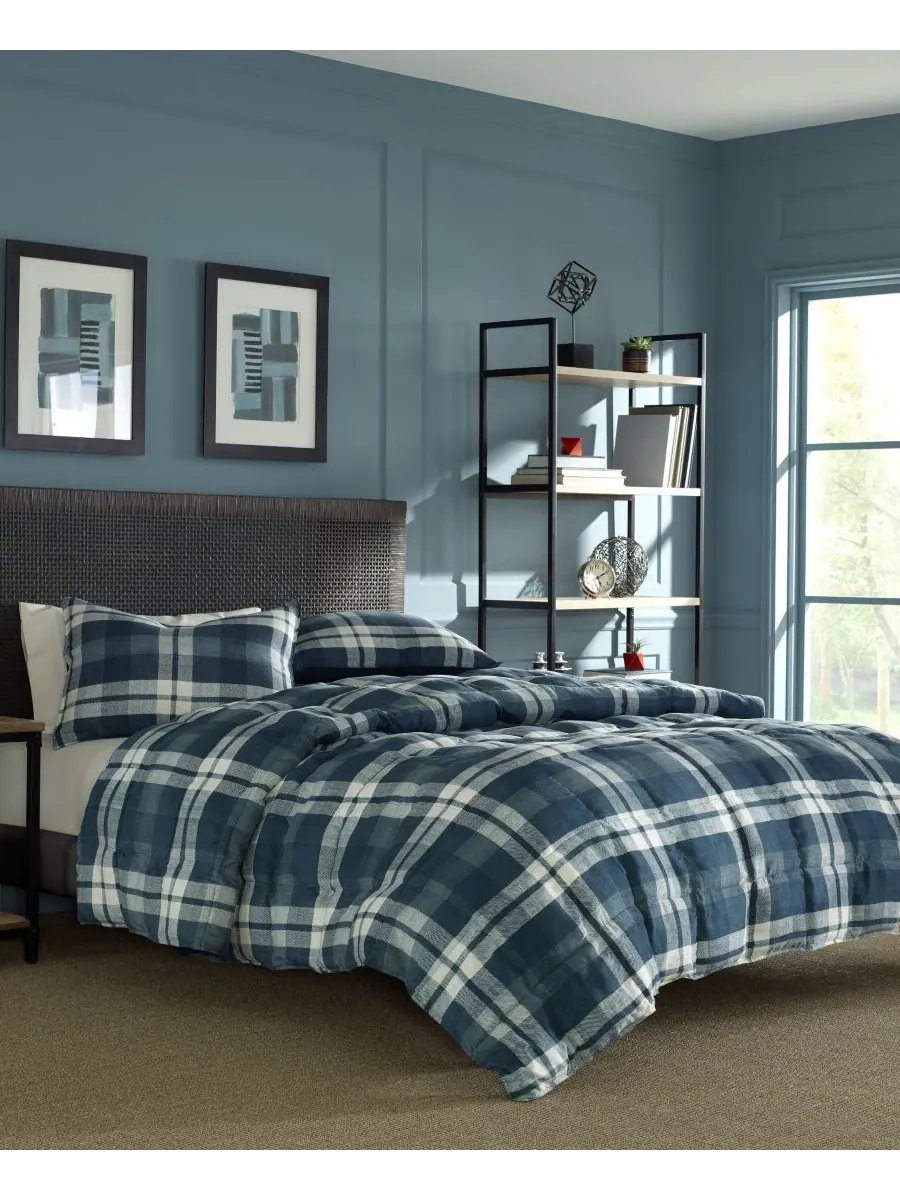 Комплект постельного белья Crossview Plaid Microseumed из 2 предметов, размер Twin/Twin XL Nautica — изображение 3 из 5