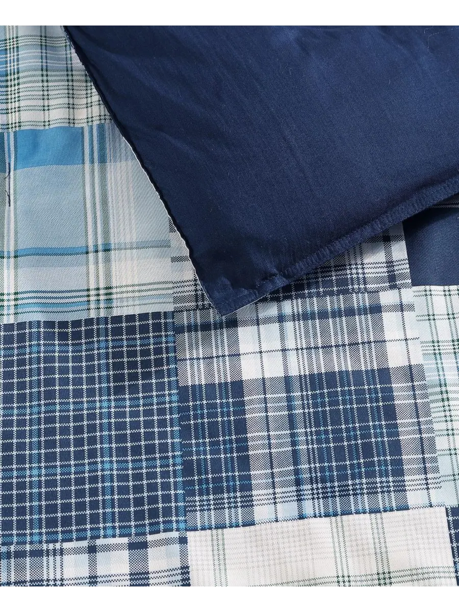 Комплект постельного белья Mason Patchwork из 3 предметов, размер King Nautica — изображение 4 из 5, синий/зеленый