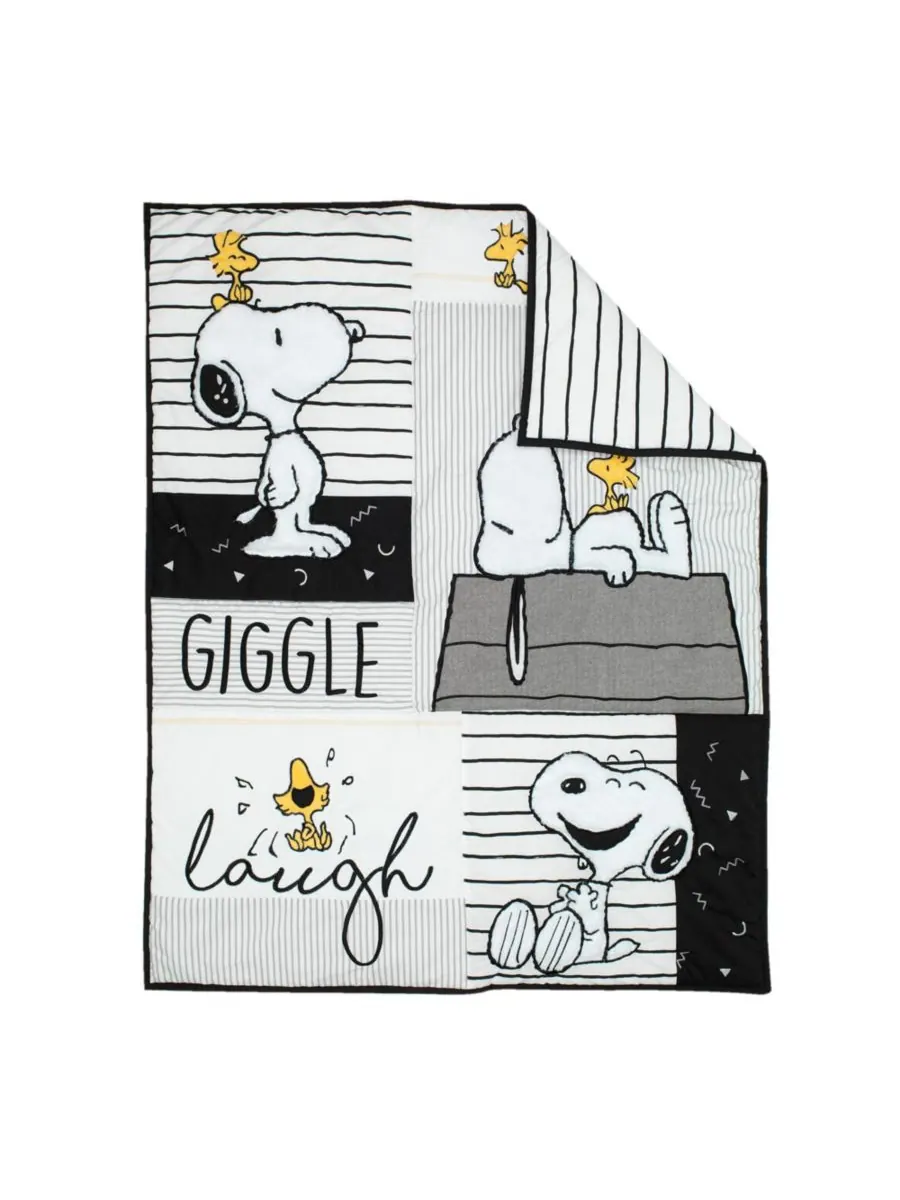Классический комплект постельного белья для детской кроватки Snoopy из 3 предметов: — изображение 2 из 10, белый