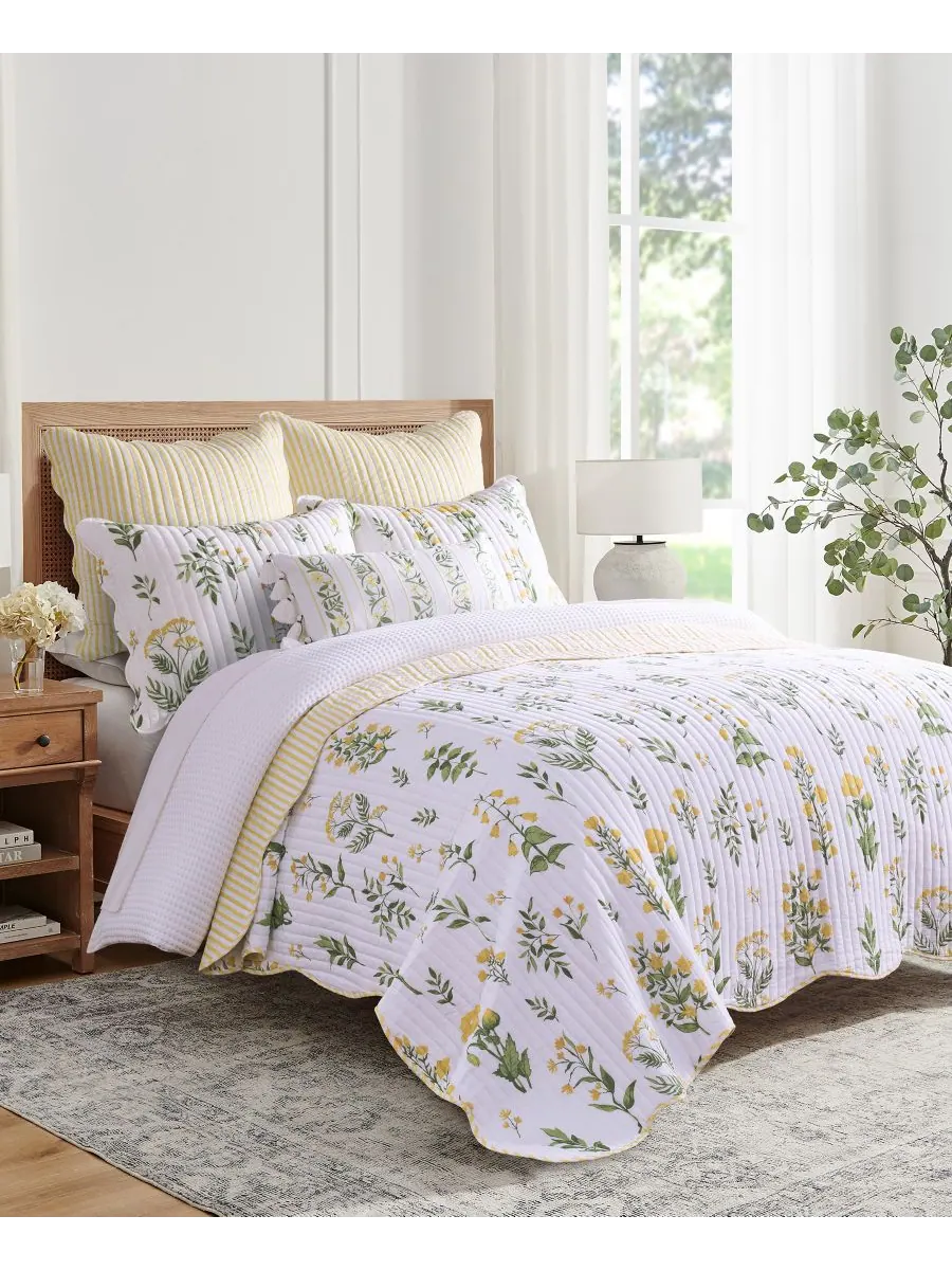 Комплект постельного белья Home Daffodil, двусторонний, 3 предмета, размер King/California King — изображение 1 из 7, желтый