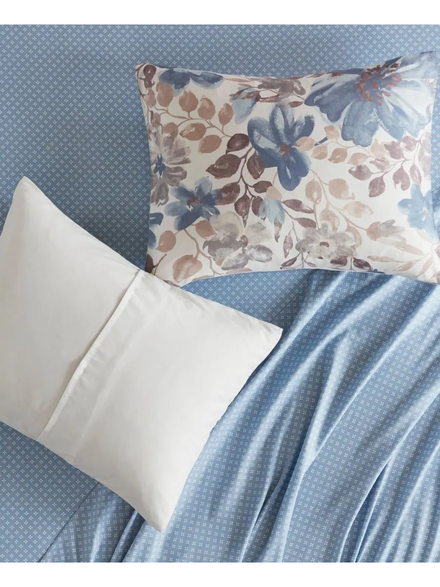 Комплект постельного белья Luna Floral из 7 предметов, размер Full Madison Park Essentials — изображение 8 из 10, синий