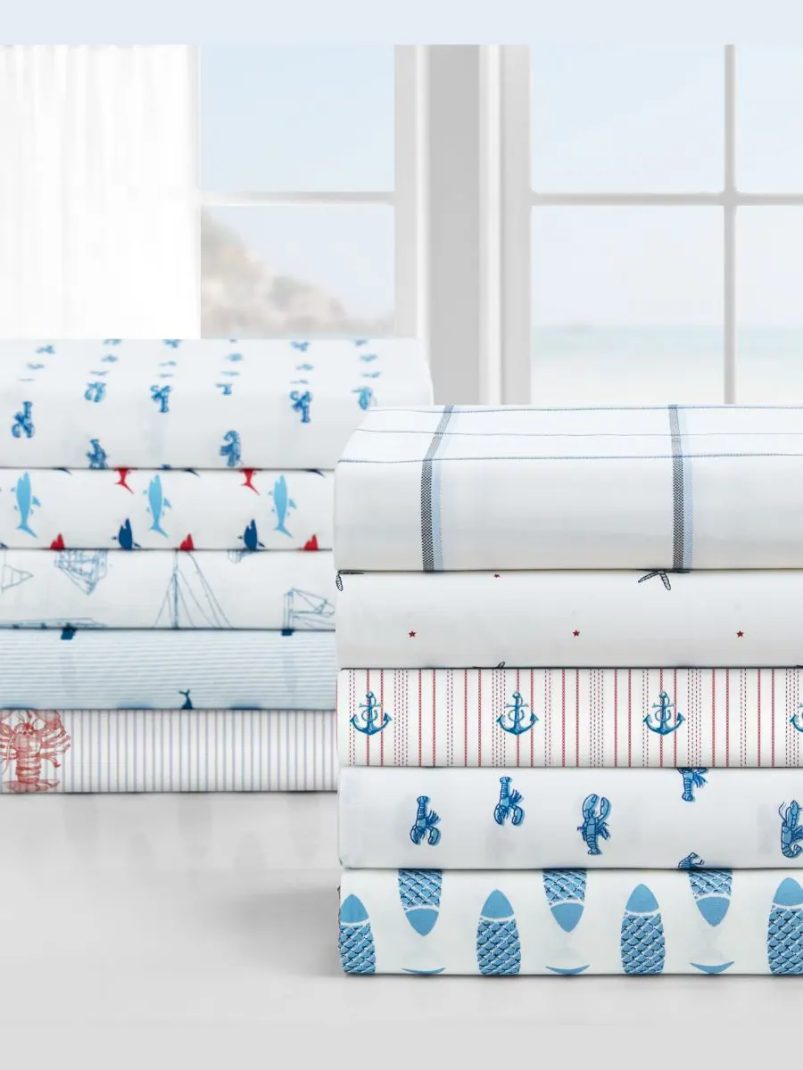 Комплект постельного белья Whitewood Sail из хлопкового перкаля, 3 предмета, размер Twin XL Nautica — изображение 6 из 7