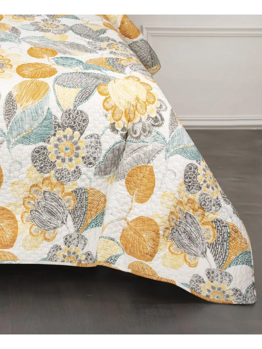 Комплект постельного белья Lovely Leaf из 3 предметов, размер Full/Queen Lush Décor — изображение 5 из 6, желтый