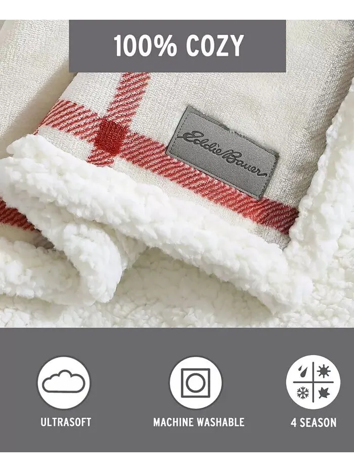 Двустороннее одеяло Newcastle из ультрамягкого плюша, 60 x 50 дюймов Eddie Bauer — изображение 5 из 6
