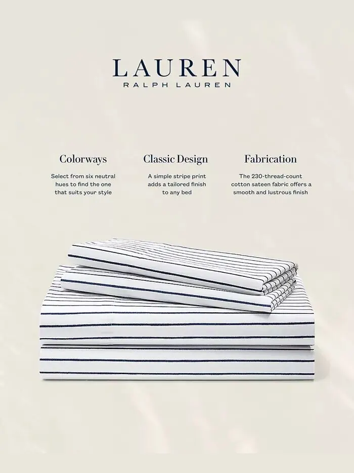 Пара наволочек Spencer Stripe, King Lauren Ralph Lauren — изображение 3 из 4, синий