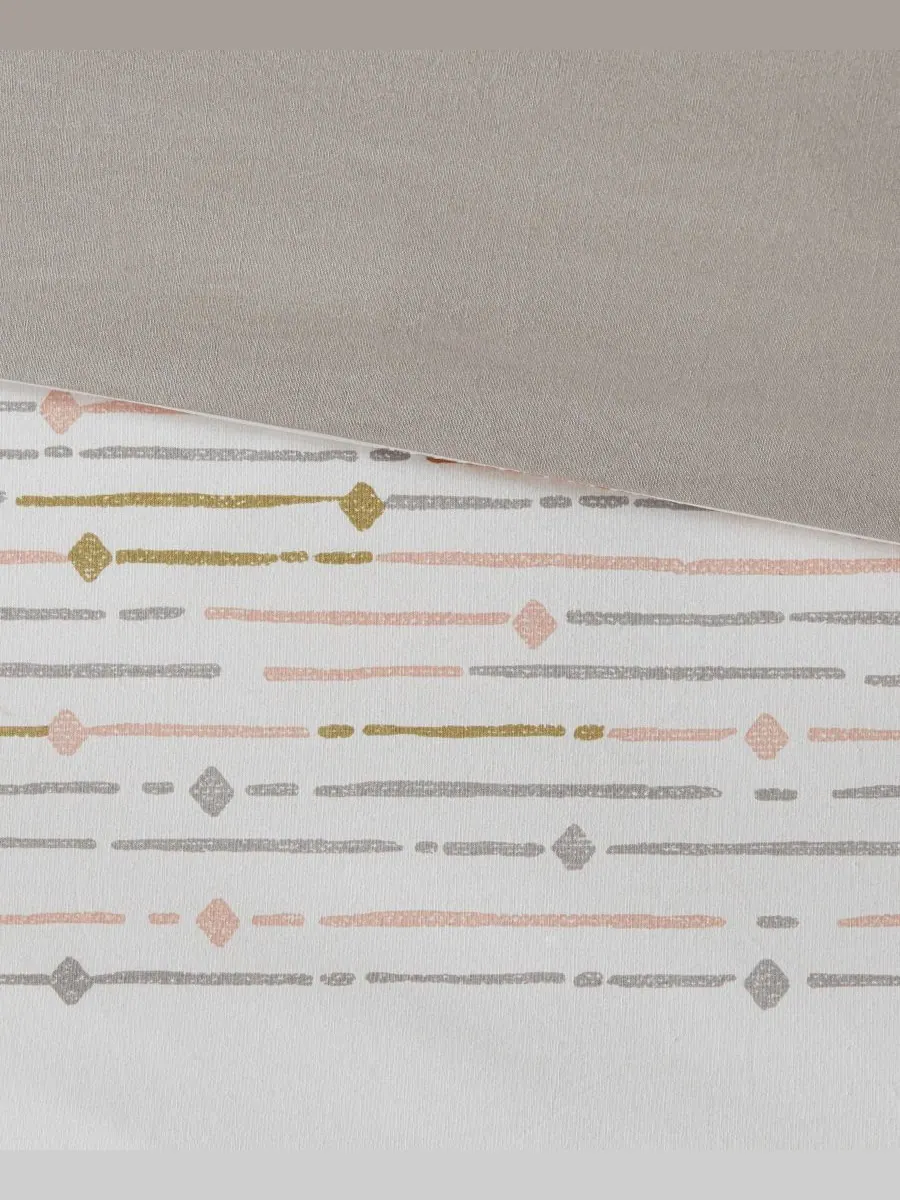 Комплект постельного белья Nea Boho Stripe из 3 предметов, размер King/California King INK+IVY — изображение 7 из 8, мульти