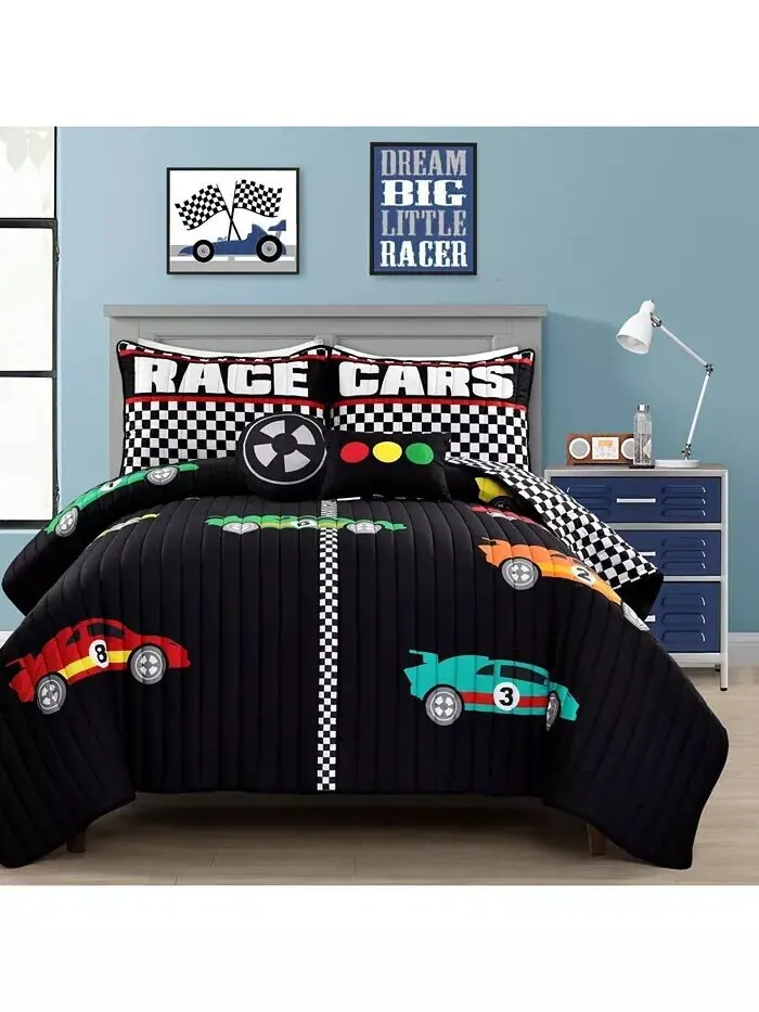 Коллекция постельного белья Lush Decor Race Cars Lush Décor — изображение 8 из 11, черный мульти