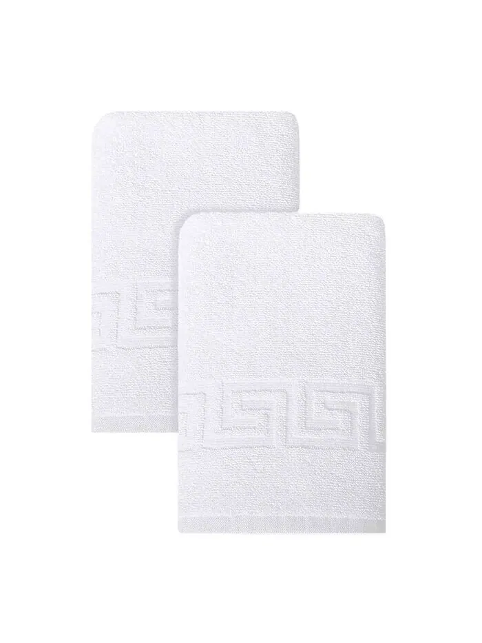 Полотенце для рук OZAN PREMIUM HOME Milos Grec Key из 100% турецкого хлопка — изображение 1 из 4, белый