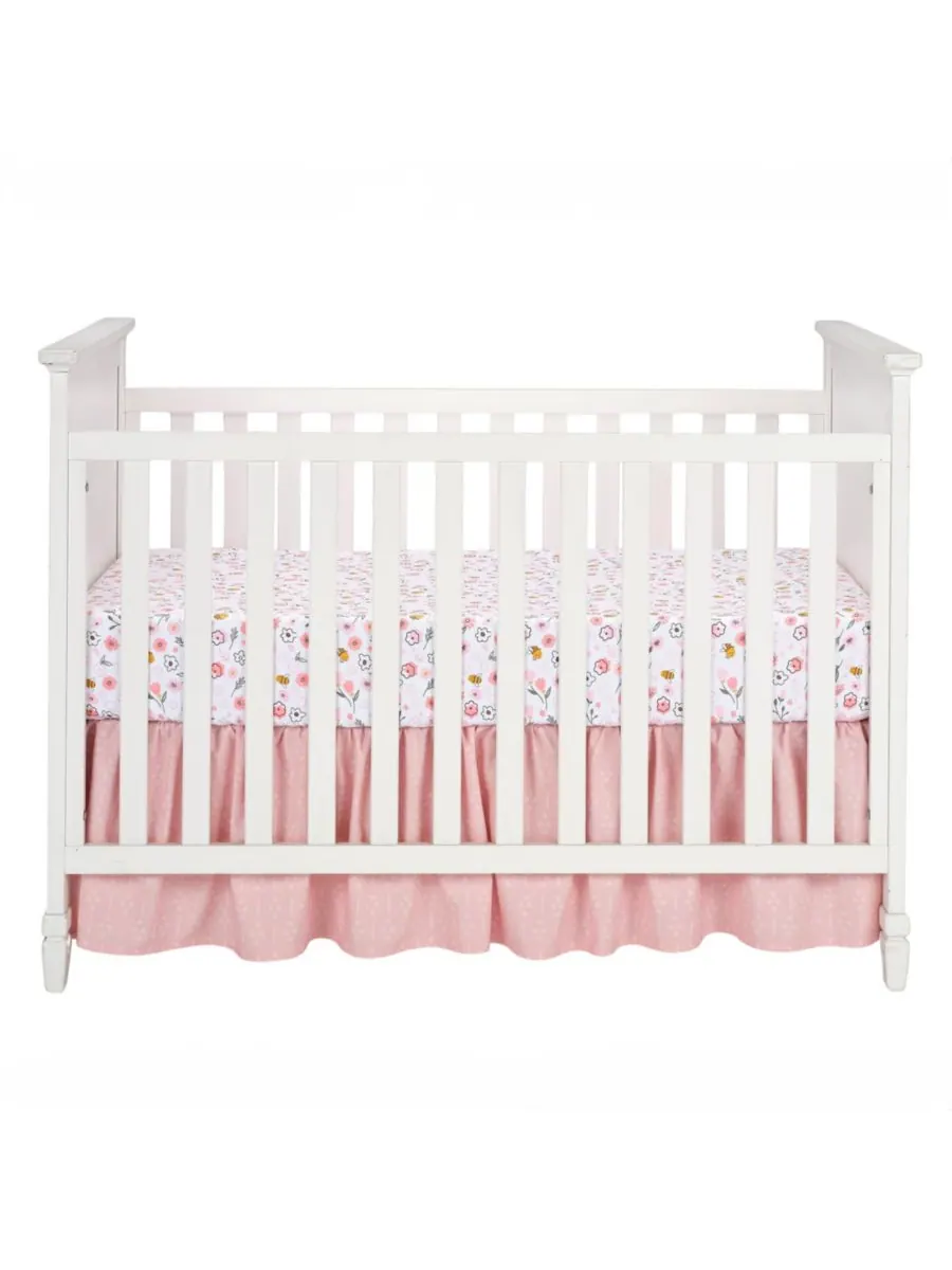Комплект постельного белья для детской кроватки Little Garden из 3 предметов с вышитым цветочным — изображение 10 из 10