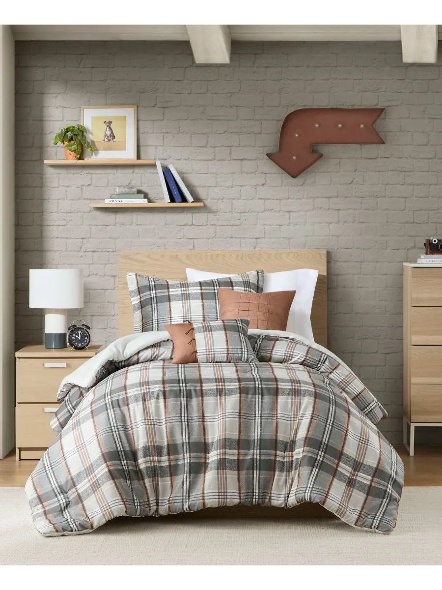 Комплект постельного белья Blake Plaid из 4 предметов, размер Twin/Twin XL Intelligent Design — изображение 1 из 10