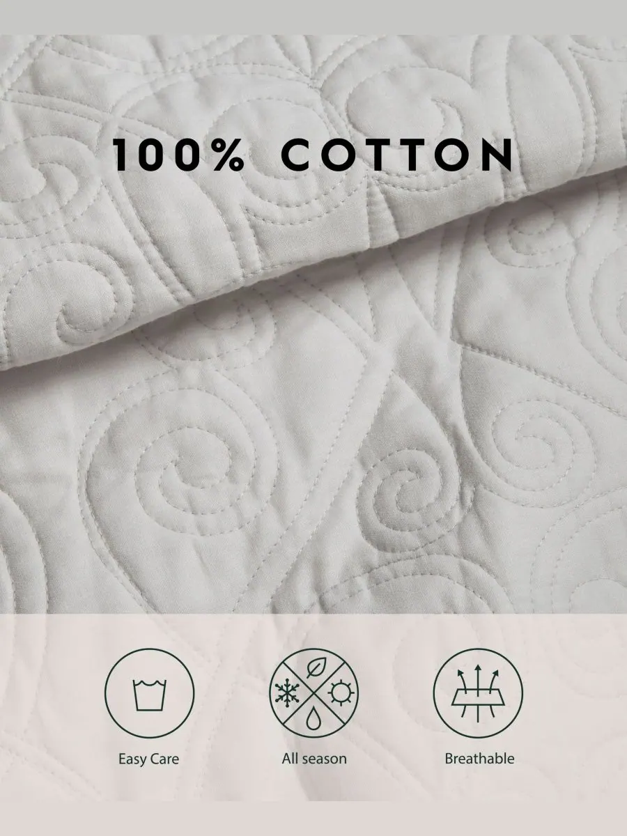 Комплект из двух двусторонних хлопковых стеганых одеял felicity, размер twin. Laura Ashley — изображение 5 из 8, серый