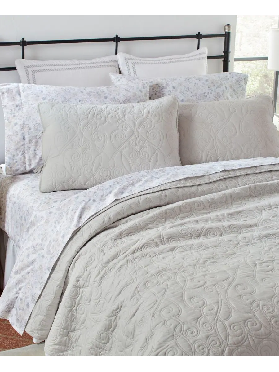 Комплект из двух двусторонних хлопковых стеганых одеял felicity, размер twin. Laura Ashley — изображение 7 из 8, серый