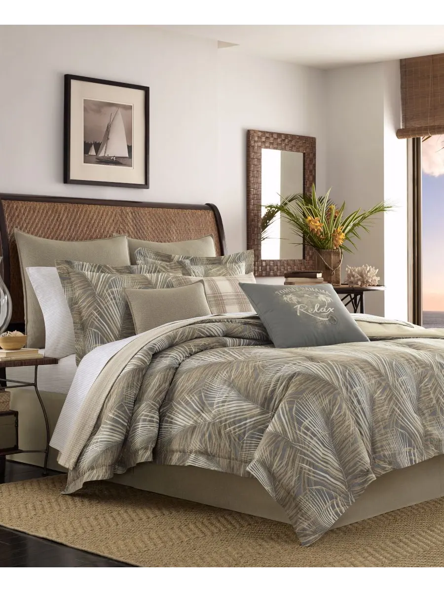 Двусторонний комплект постельного белья Raffia Palms, размер King Tommy Bahama Home — изображение 1 из 6, коричневый