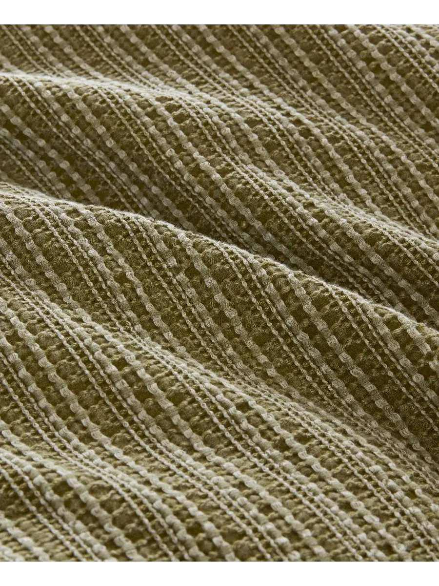 Комплект постельного белья Lyon Waffle Washed из 3 предметов, размер Full/Queen Woolrich — изображение 3 из 10, зеленый