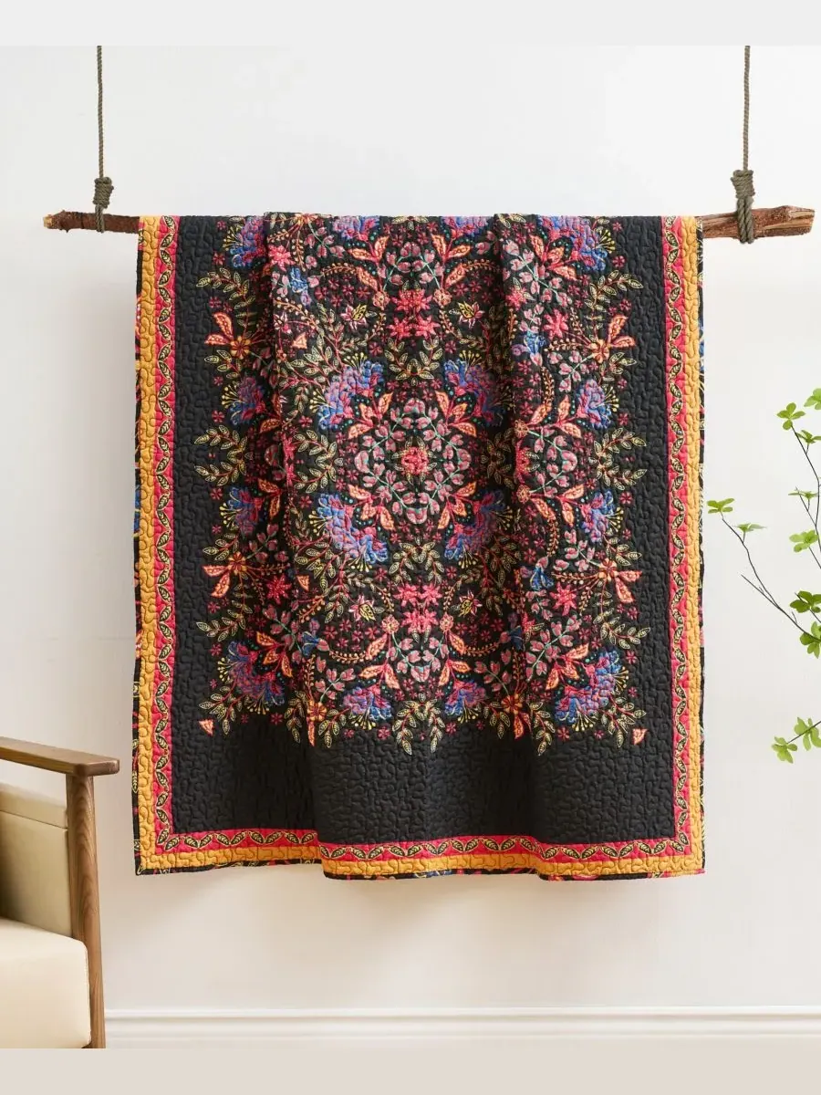 Плед Jessa Vintage Boho Blend, 127 x 152 см Greenland Home Fashions — изображение 2 из 6, синий