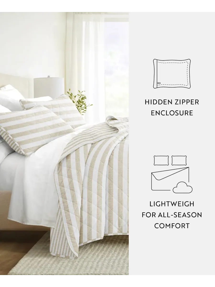 Классический полосатый двусторонний комплект из 3 предметов, размер King/California King Ienjoy Home — изображение 6 из 10