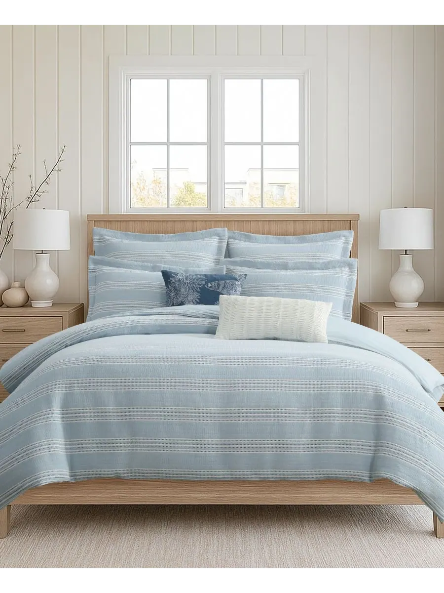 Комплект постельного белья Home Clayton Textured из 3 предметов, размер Queen Levtex — изображение 1 из 6, синий