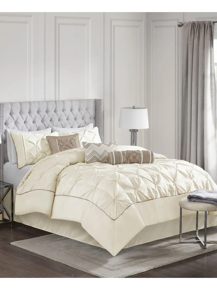 Комплект постельного белья Laurel Tufted из 7 предметов, размер Full Madison Park — изображение 3 из 9, белый