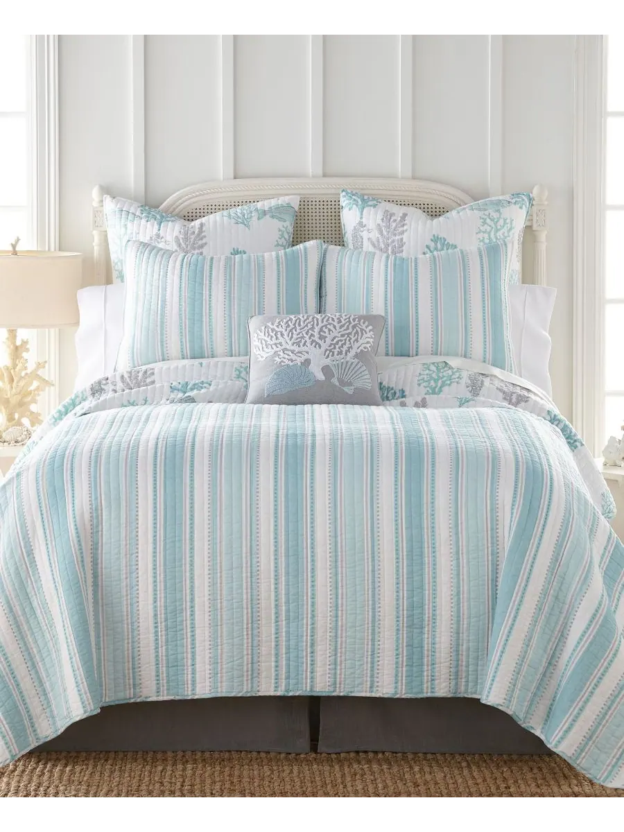 Двусторонний комплект постельного белья Cape Coral Stripe из 3 предметов, размер Full/Queen Levtex — изображение 1 из 3
