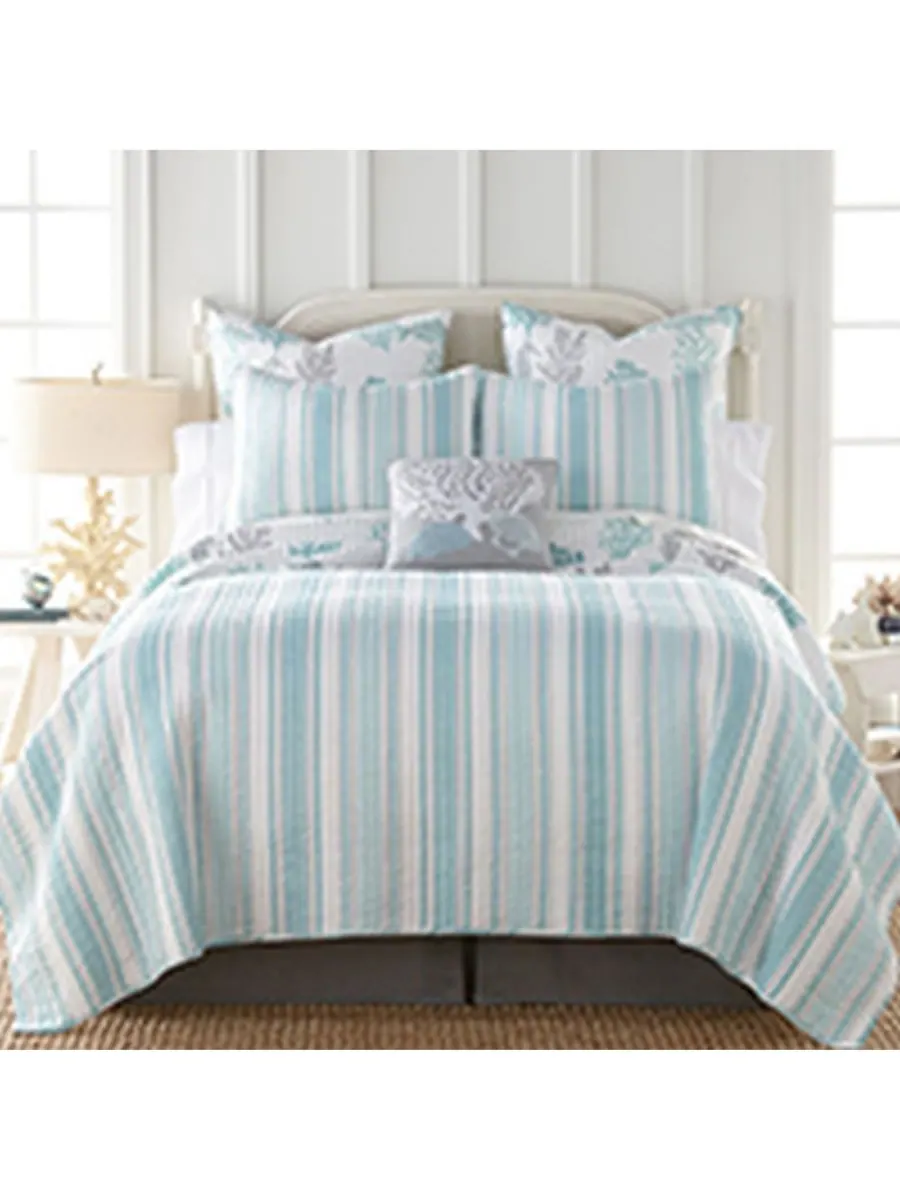 Двусторонний комплект постельного белья Cape Coral Stripe из 3 предметов, размер Full/Queen Levtex — изображение 3 из 3