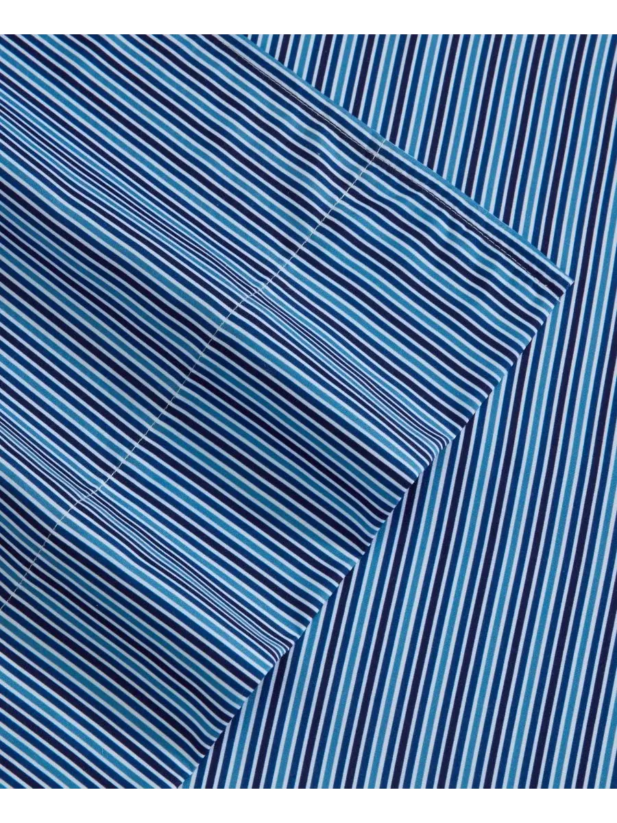 Комплект простыней Alden Stripe Printed Microfiber 4-Pc. Sheet Set, Full Nautica — изображение 3 из 4, синий море
