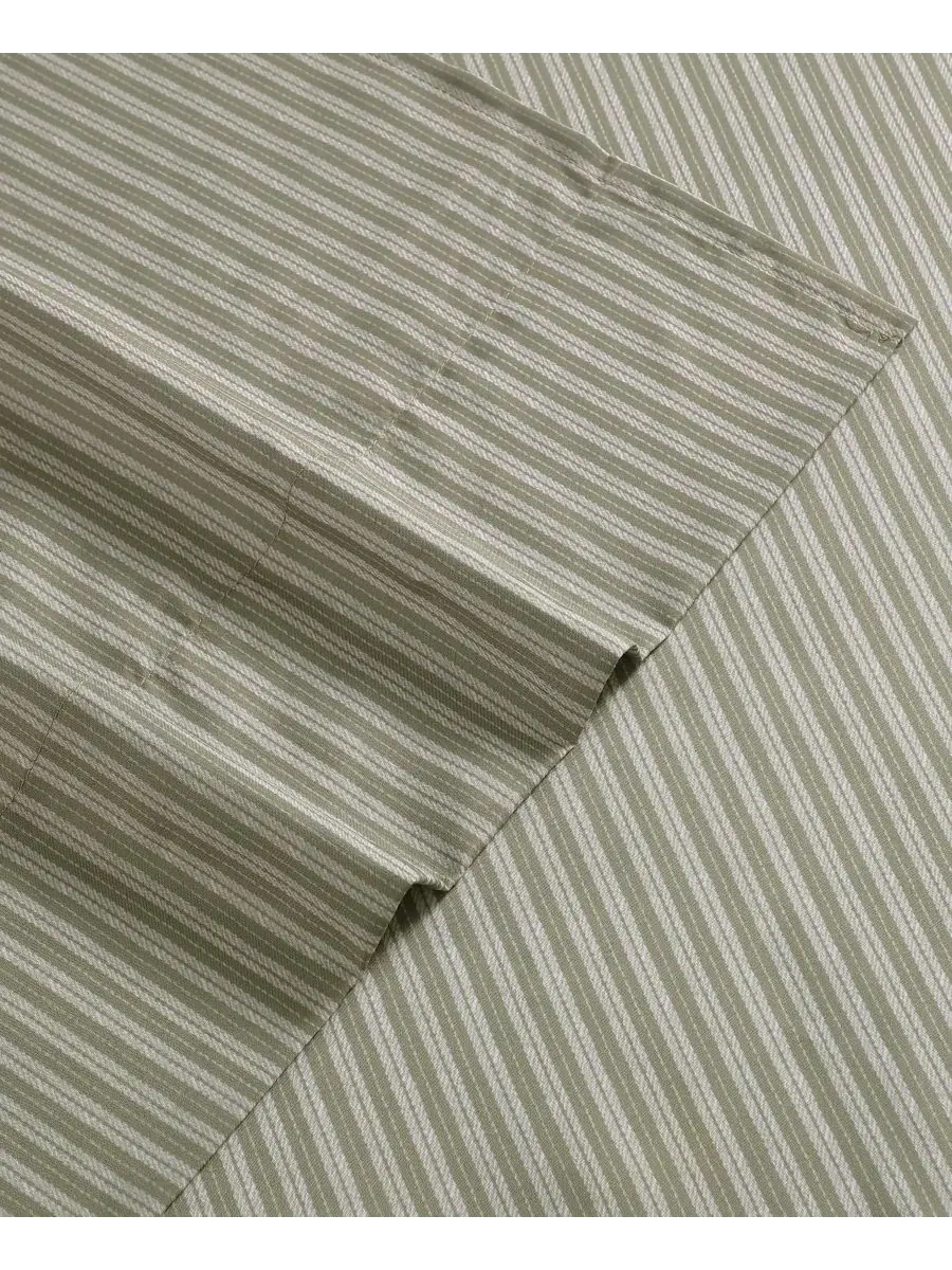 Комплект постельного белья Twill Stripe Texture Microfiber 4-Pc., Queen Kenneth Cole New York — изображение 3 из 7, мох